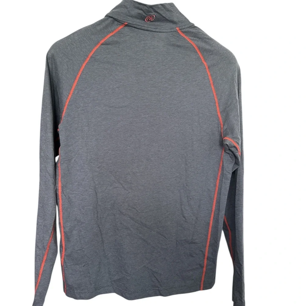 Cloudveil Performance 1/4 Zip Long Sleeve Pullover Men’s M Gray Orange Stitching